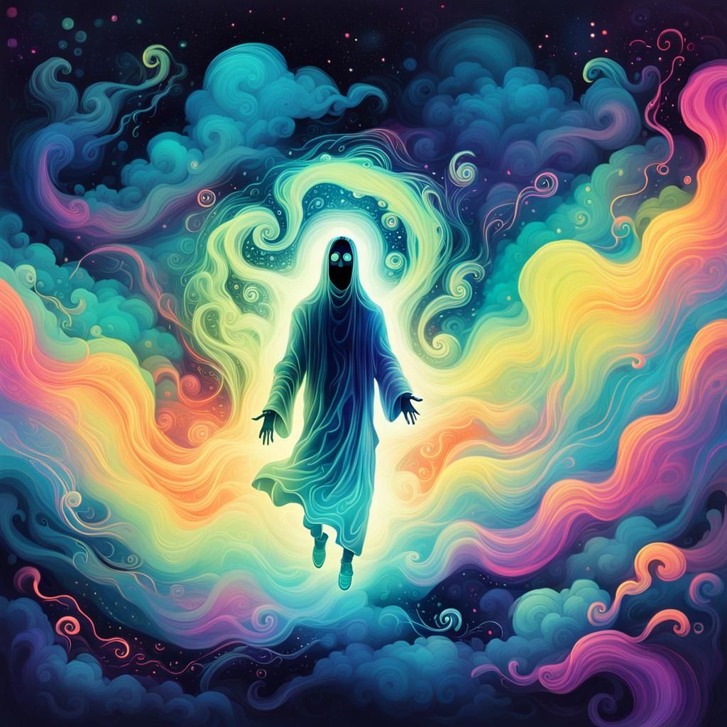 florescent ghost portrait