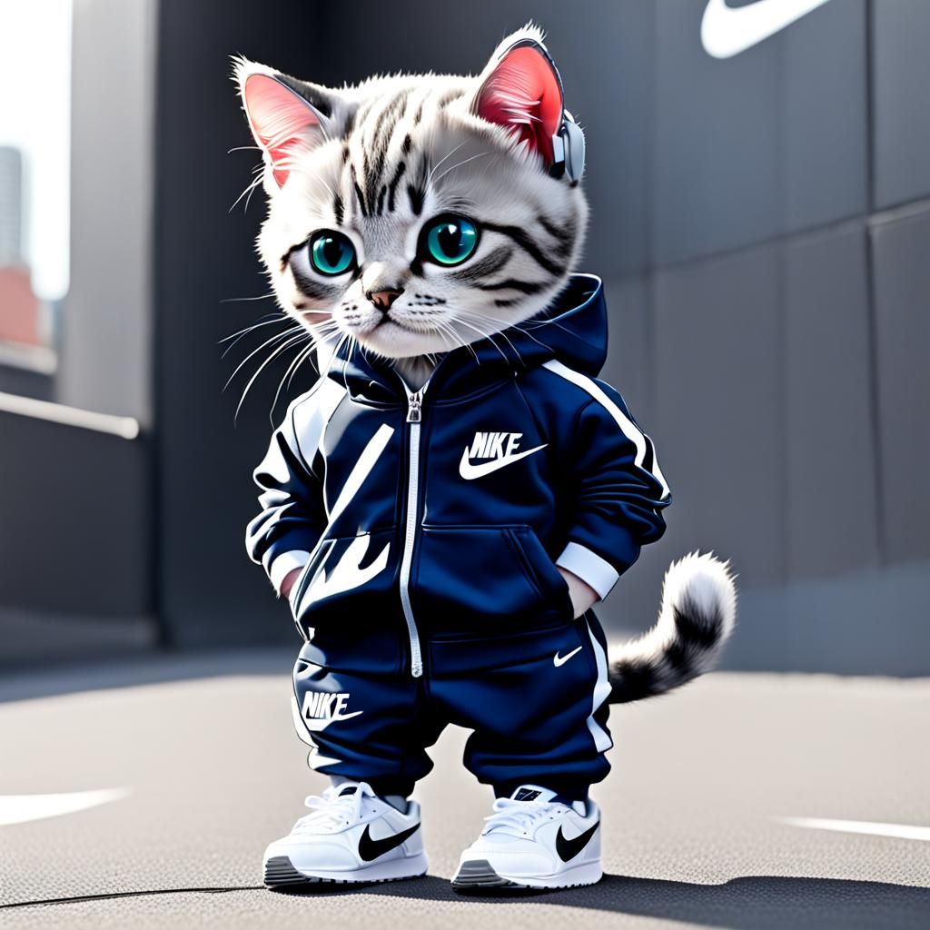 Cat Dressed in Nike