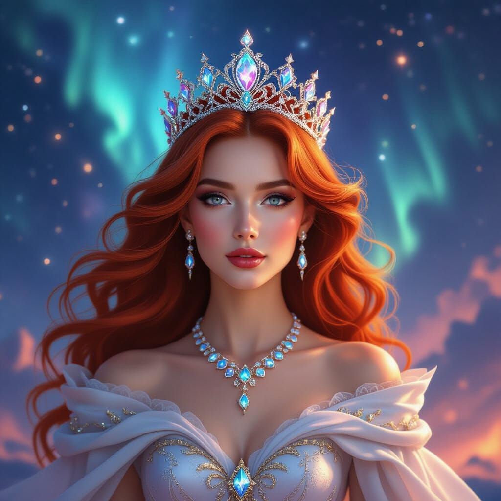 Regal Auburn Queen Radiates Diamond Brilliance