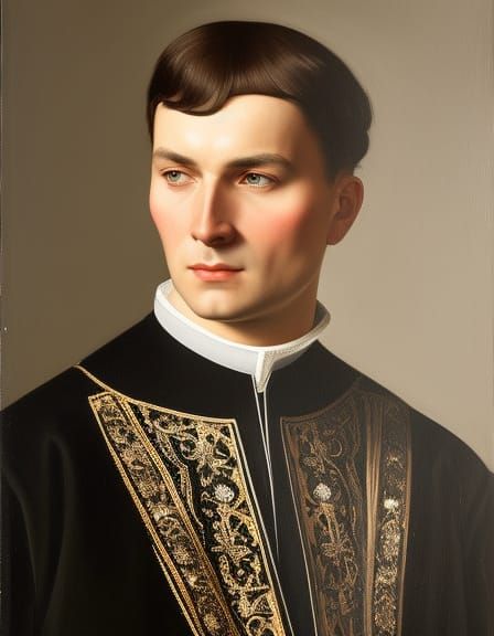 Elegant Oil Painting of Huldrych Zwingli