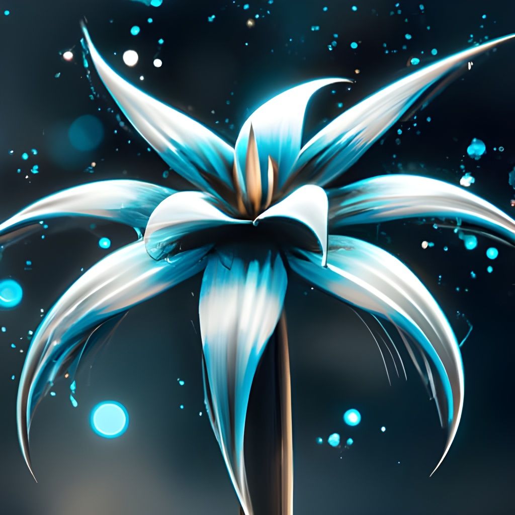 Starry Sky Flower: Digital Fantasy Art
