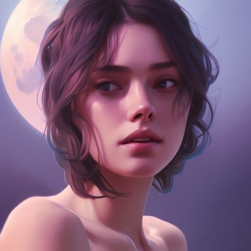 Hyperdetailed Portrait of the Moon in Unreal Engine
