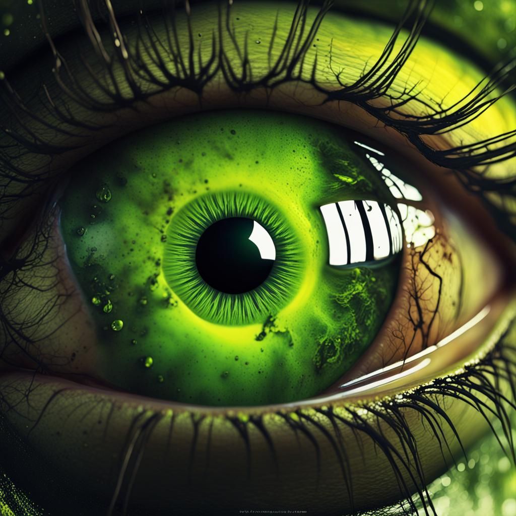 Surreal Galaxy Eyeball Leaking Ink in Macro HD