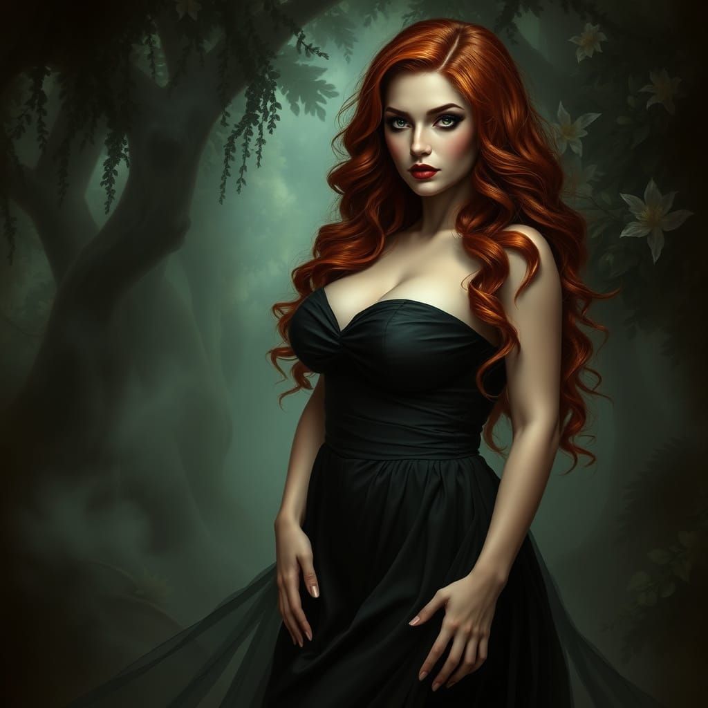 Ethereal Lady in Devereaux Plantation Landscape