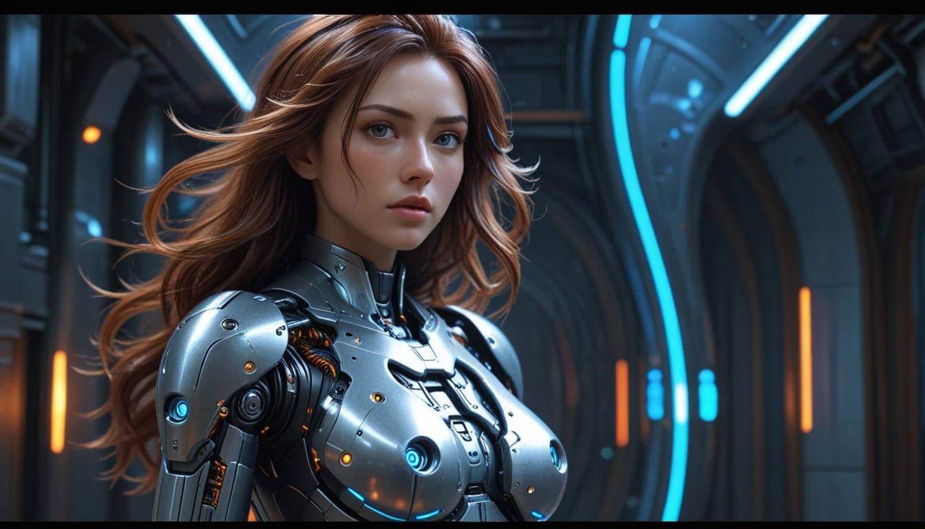 Anime Woman in Futuristic Stasis Pod