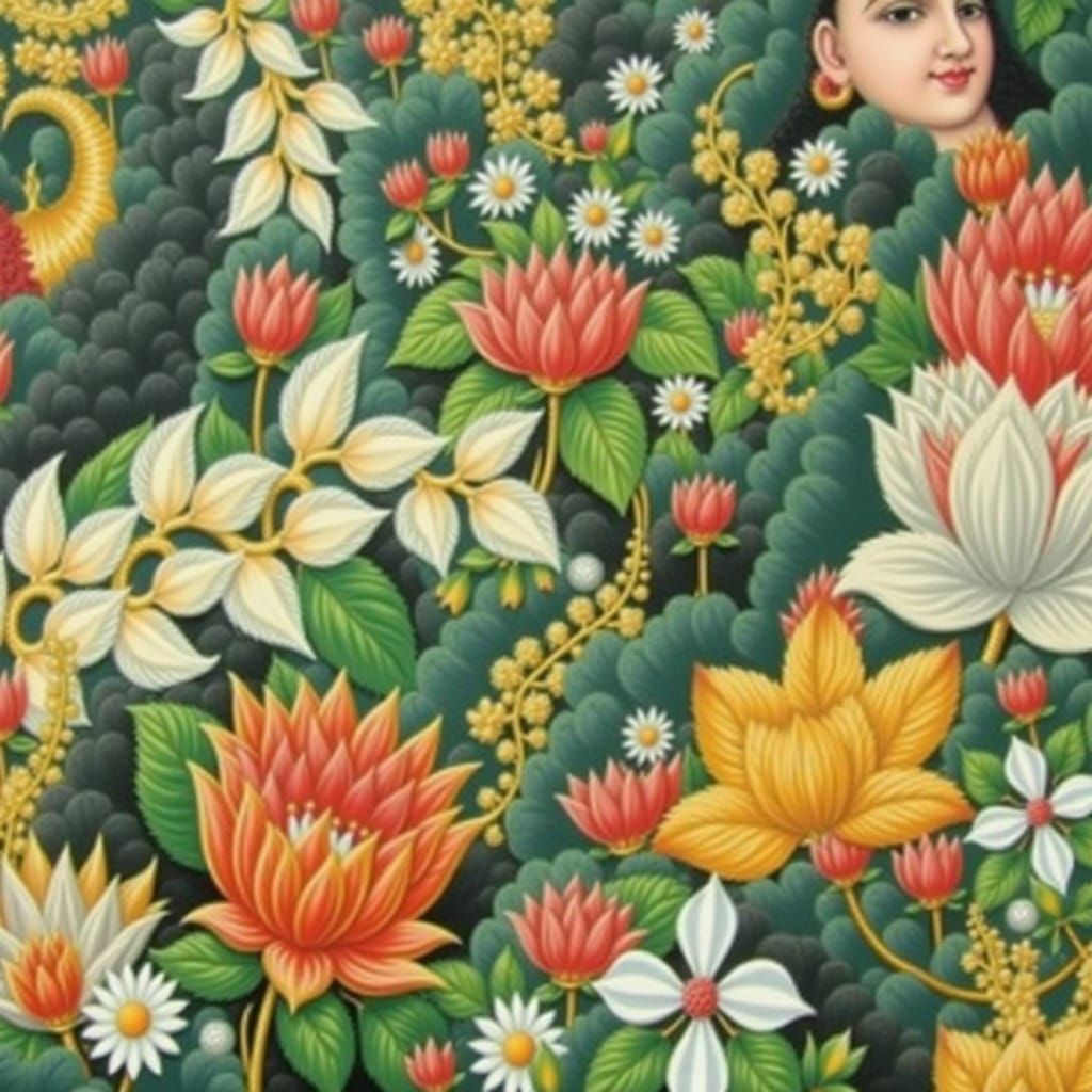 Botanical Tapestry: Hyperrealistic Fractured Flora