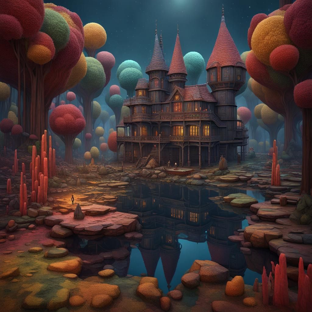 Fantastical Abstract Art in Style of Paul Klee