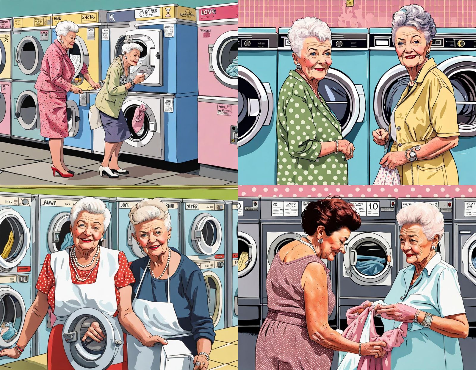 Pat Butcher and Dot Cotton: Ladybird Book Style Art