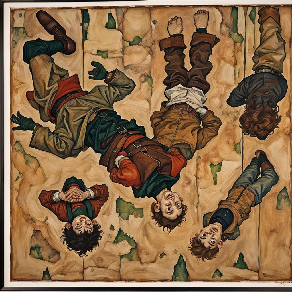 Inverted Fantasy Scene Inspired by Expressionism