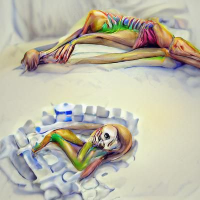 Watercolor Skeleton: Anorexia and Starvation in 8K