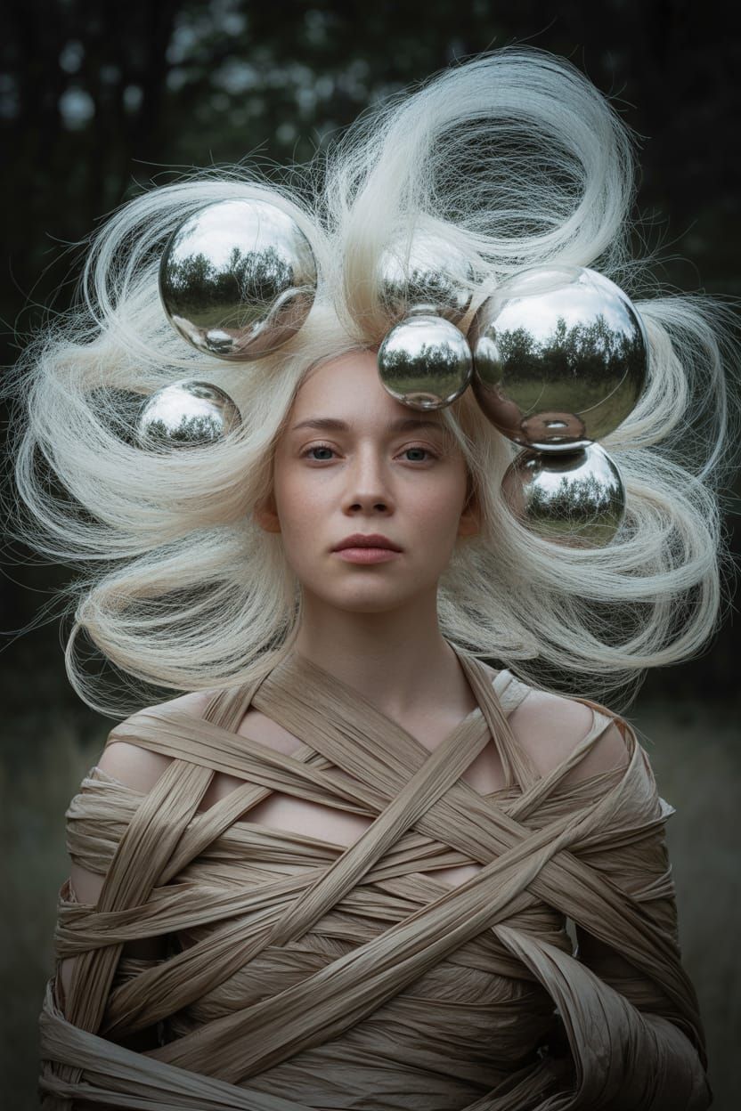 She's Hollow - Mirrors on Nature Mock Her Embodied Ivory-White Hair