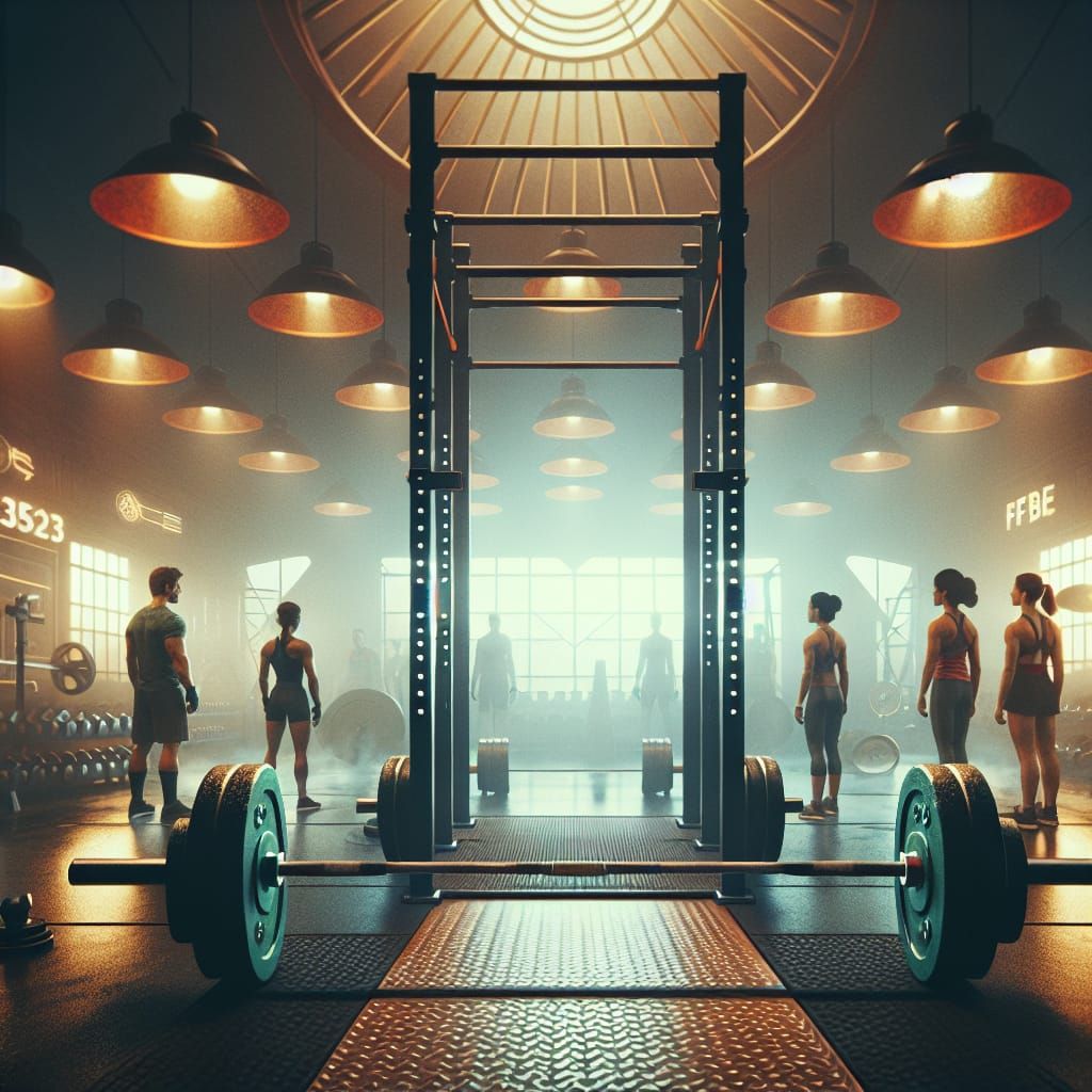 Vintage Sci-Fi Gym with Strong Women