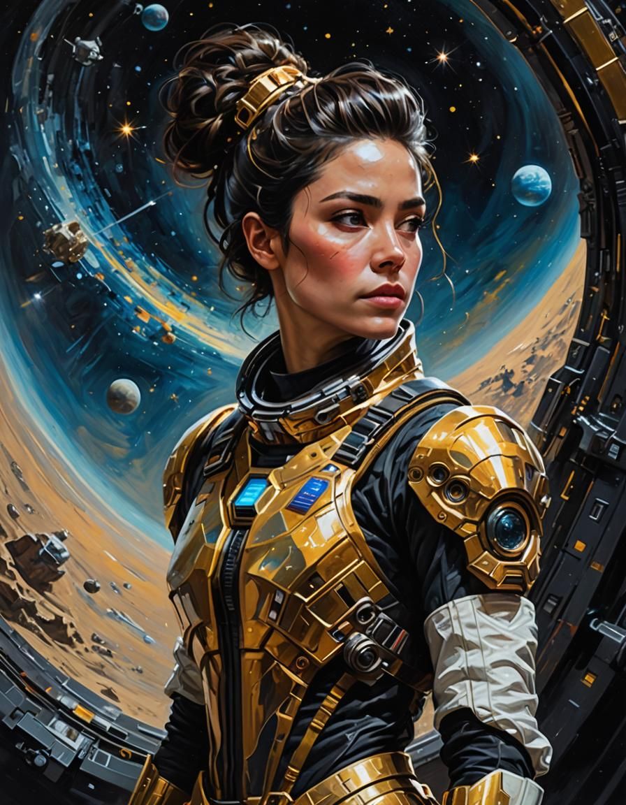 Space Explorer in Academicist Digital Oil Painting