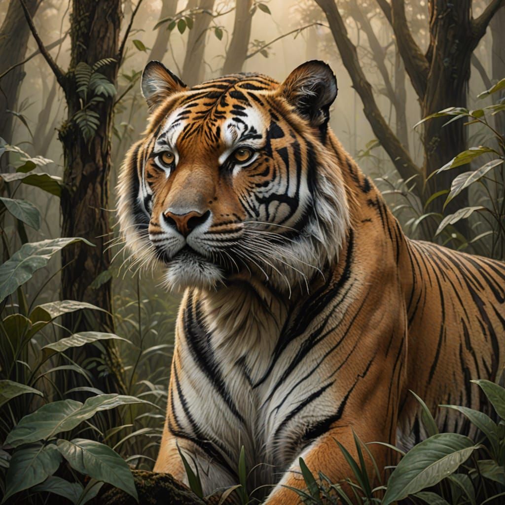 Majestic Tiger in Earthy Hues