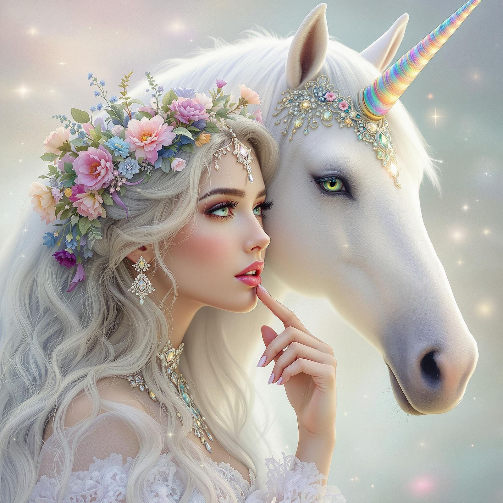 Ethereal Goddess of Dreams in Moonlit Garden