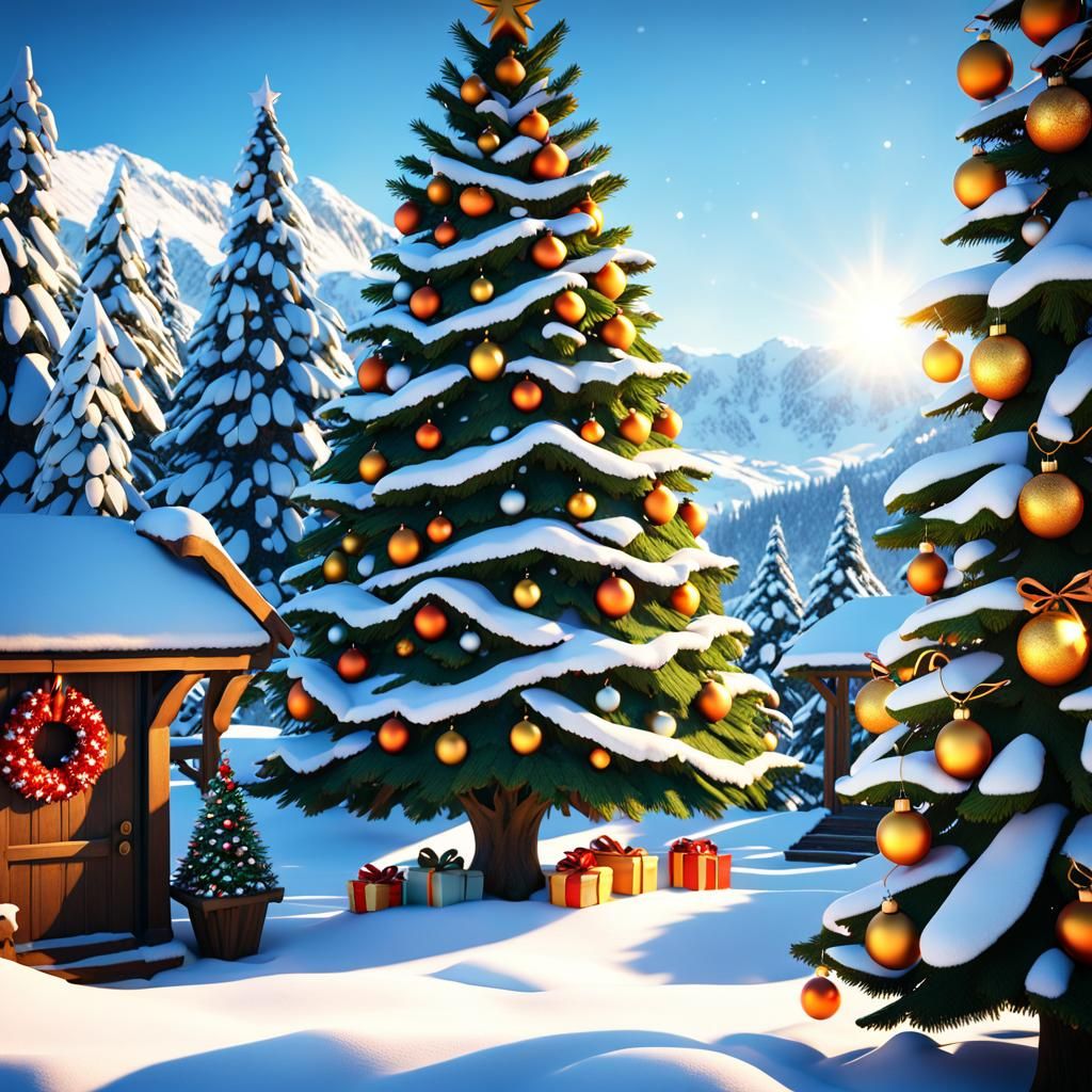 Joyful Winter Celebration in a Snowy Wonderland