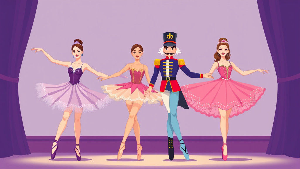 The Nutcracker Ballet: Minimalist Digital Art Illustration