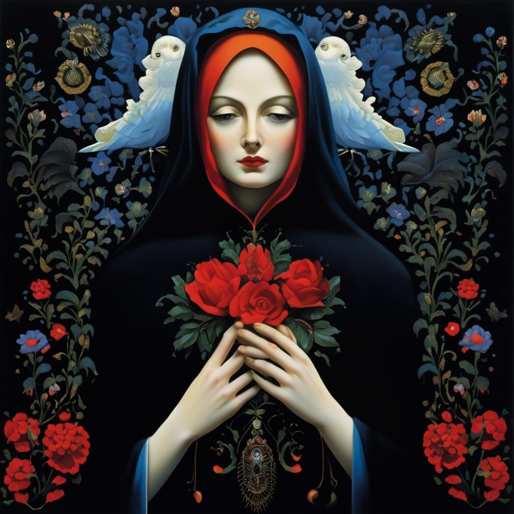 Surreal Dark Scene in Cel-Shaded Style