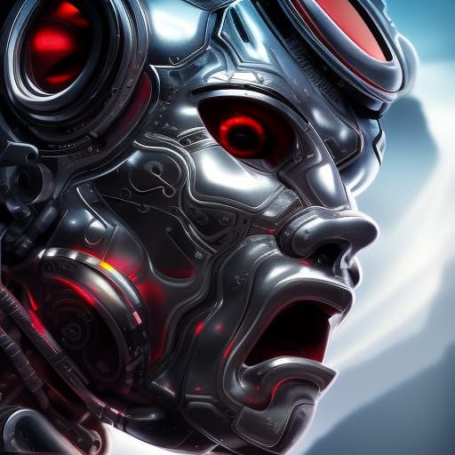 Hyperdetailed Robot Face Concept Art in 8K