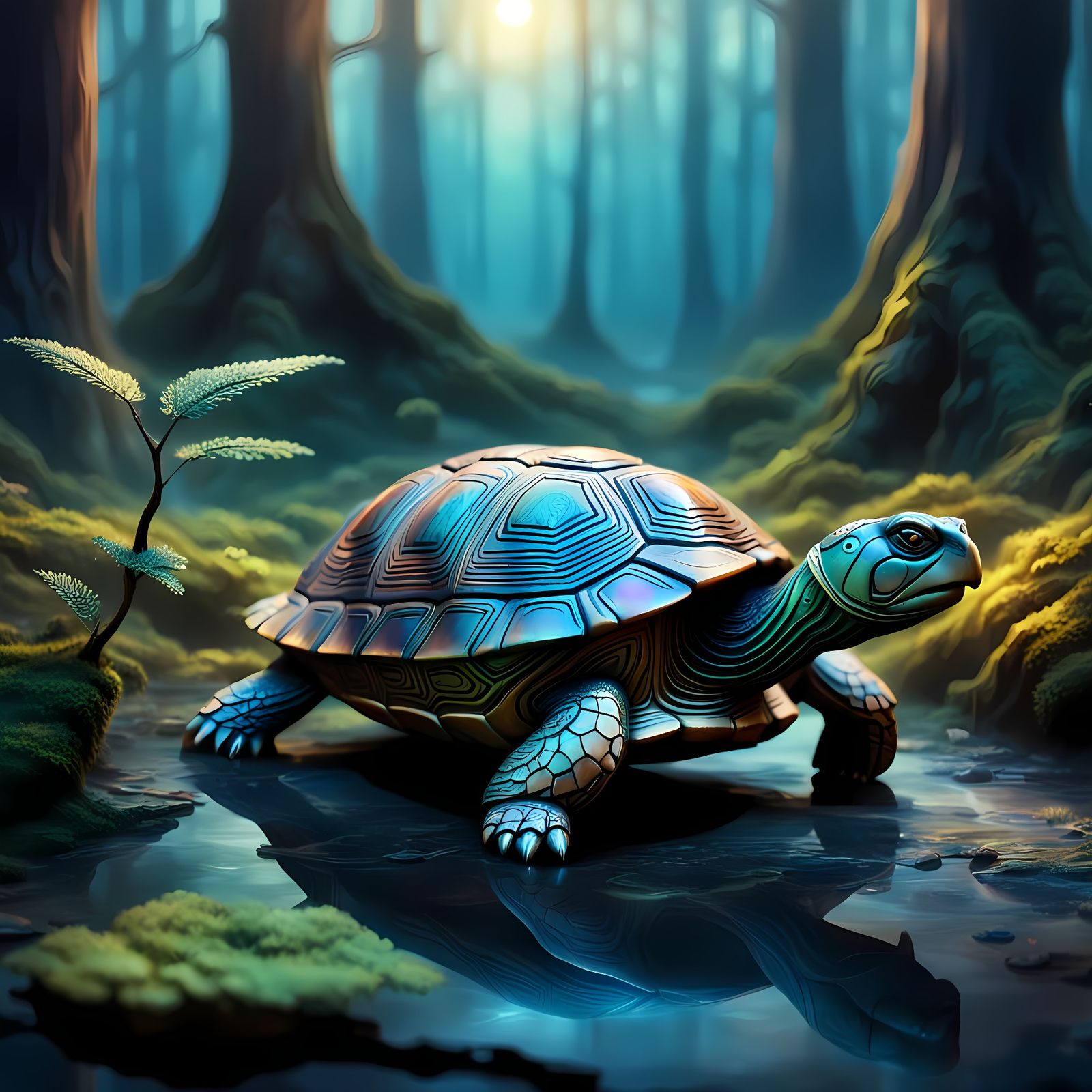Ancient Turtle Spirit of the Mystical Forest