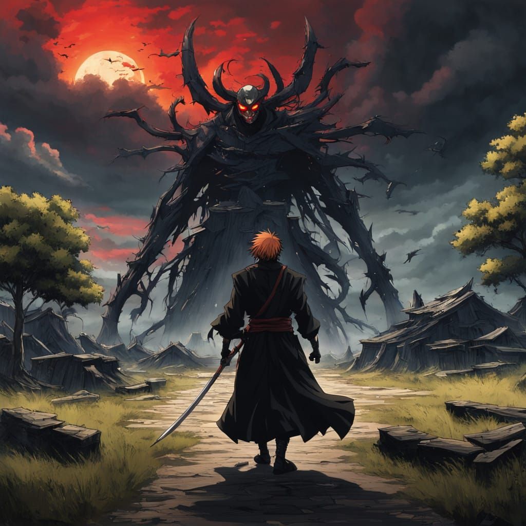 Shinigami Warrior Engages Foes in a Fantastical Realm