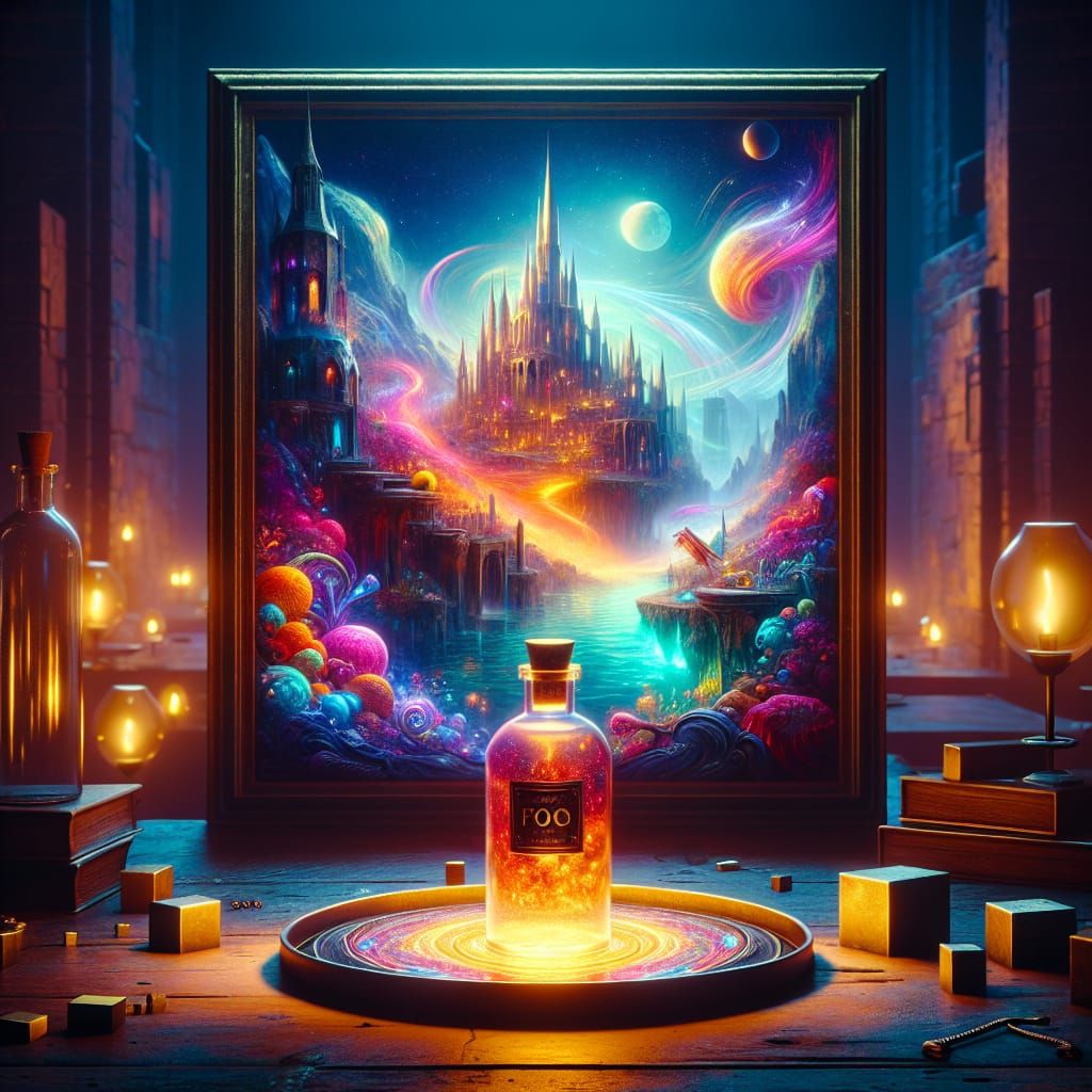 Dreamy Land 'Foo' in a Bottle: High-Resolution Digital Art