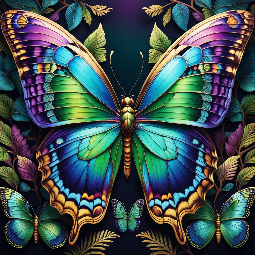 Iridescent butterfly