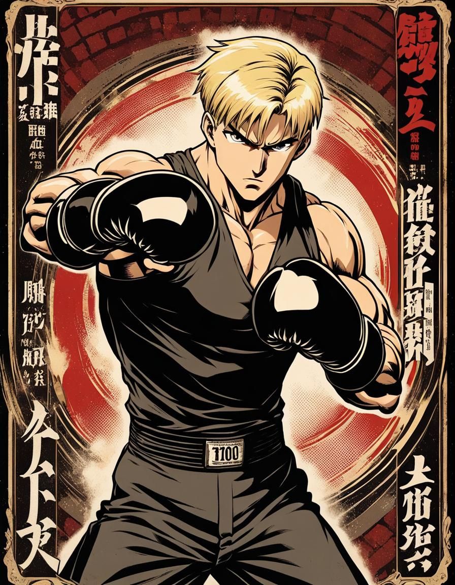 Vintage Boxing Manga Poster