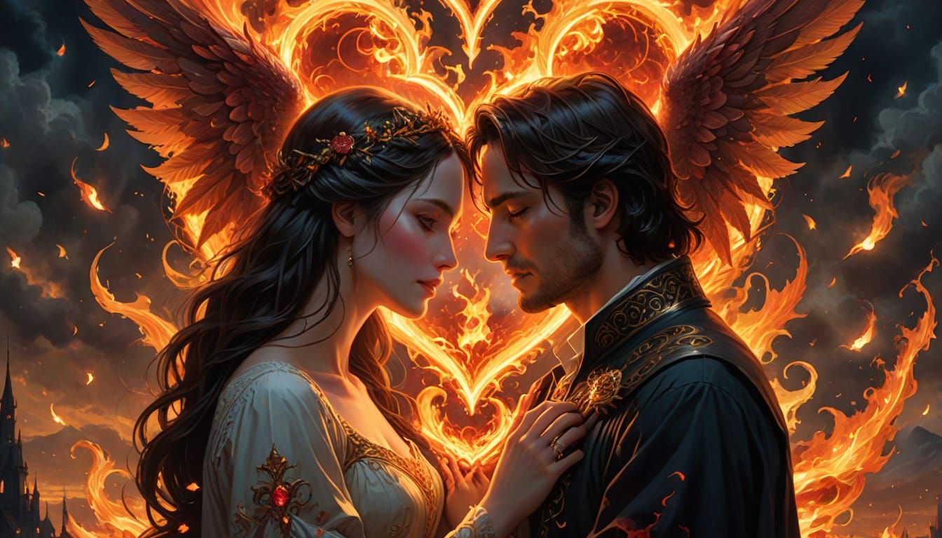 Ethereal Love in Cyberpunk Style