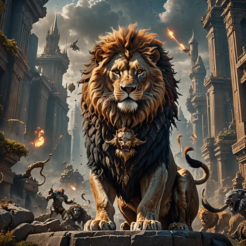 Powerful Lion Rules the World: Fantasy Concept Art