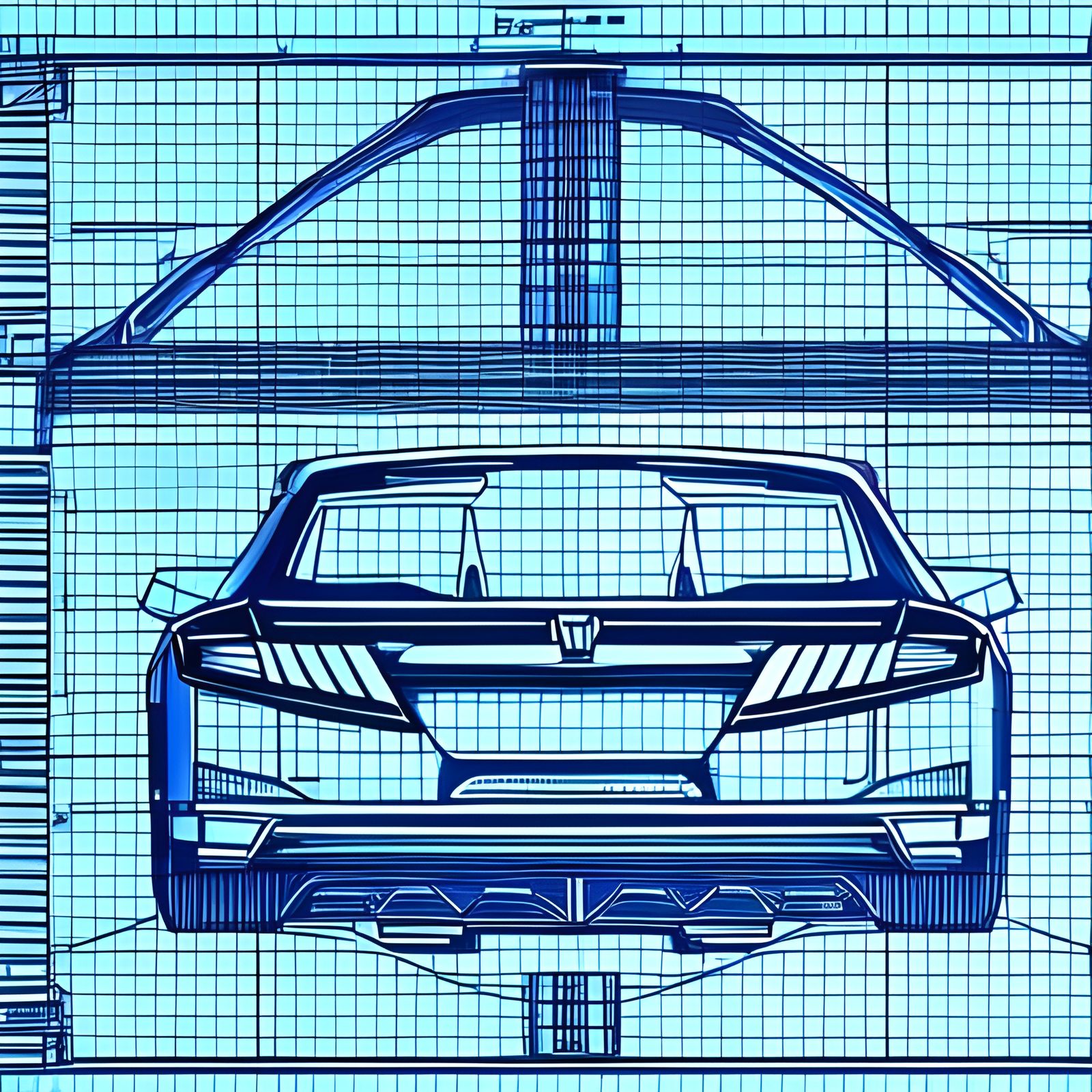 Honda Concept Car Blueprint: Technical Side View