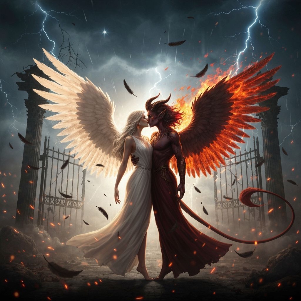 Angel and Demon Love Amid Celestial War