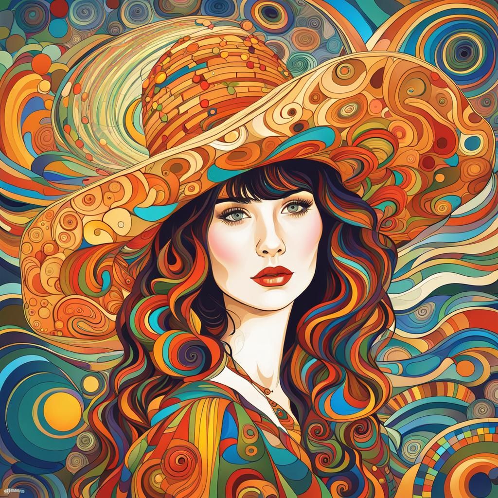 - Woman with straw hat -