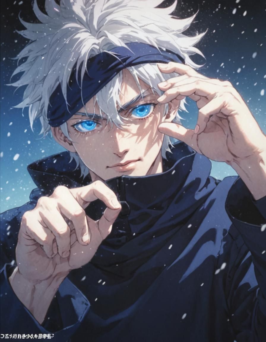 Anime Character with White Hair and Blue Eyes