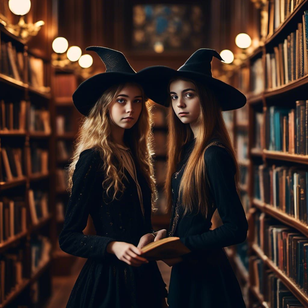 Teenage Witches in a Magic Library