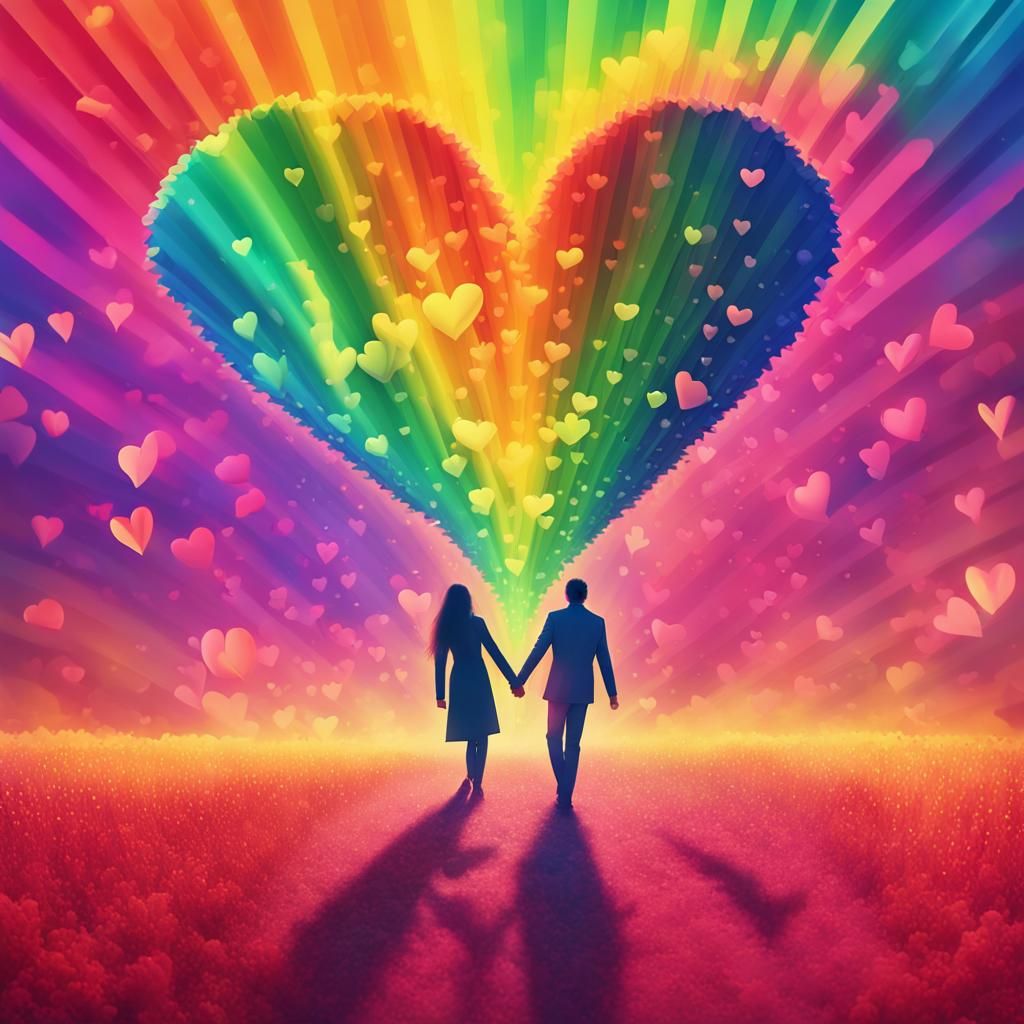 Rainbow Hearts: Valentine's Day Expressionism in 8-bit