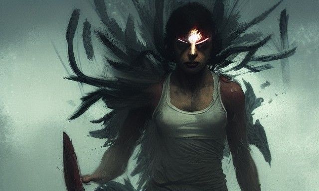 Sinister Warrior Running in Dark Fantasy Style