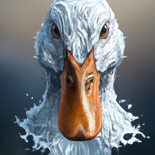 Detailed Duck Portrait in Hyperrealistic Style
