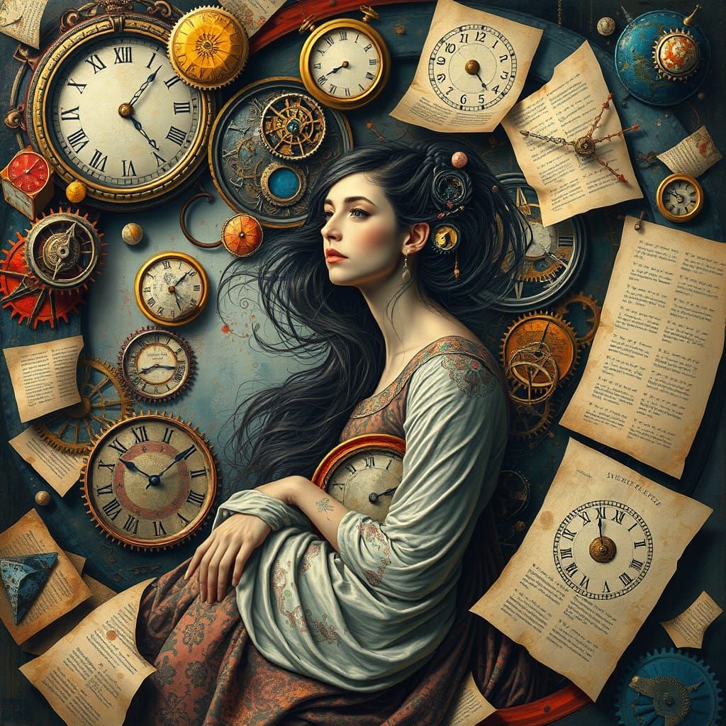 Timeless Woman in Clockwork Vortex