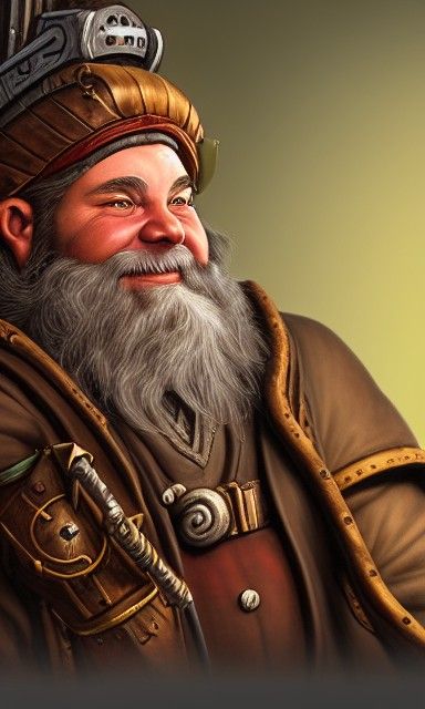 D&D Dwarf Artificer Portrait at City Gates