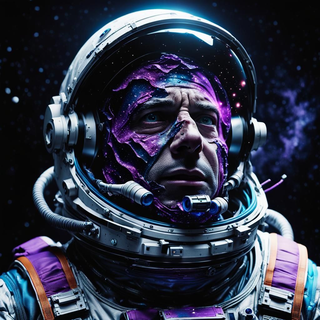 Astronaut's Desperate Plight Near Black Hole in Hyperrealism