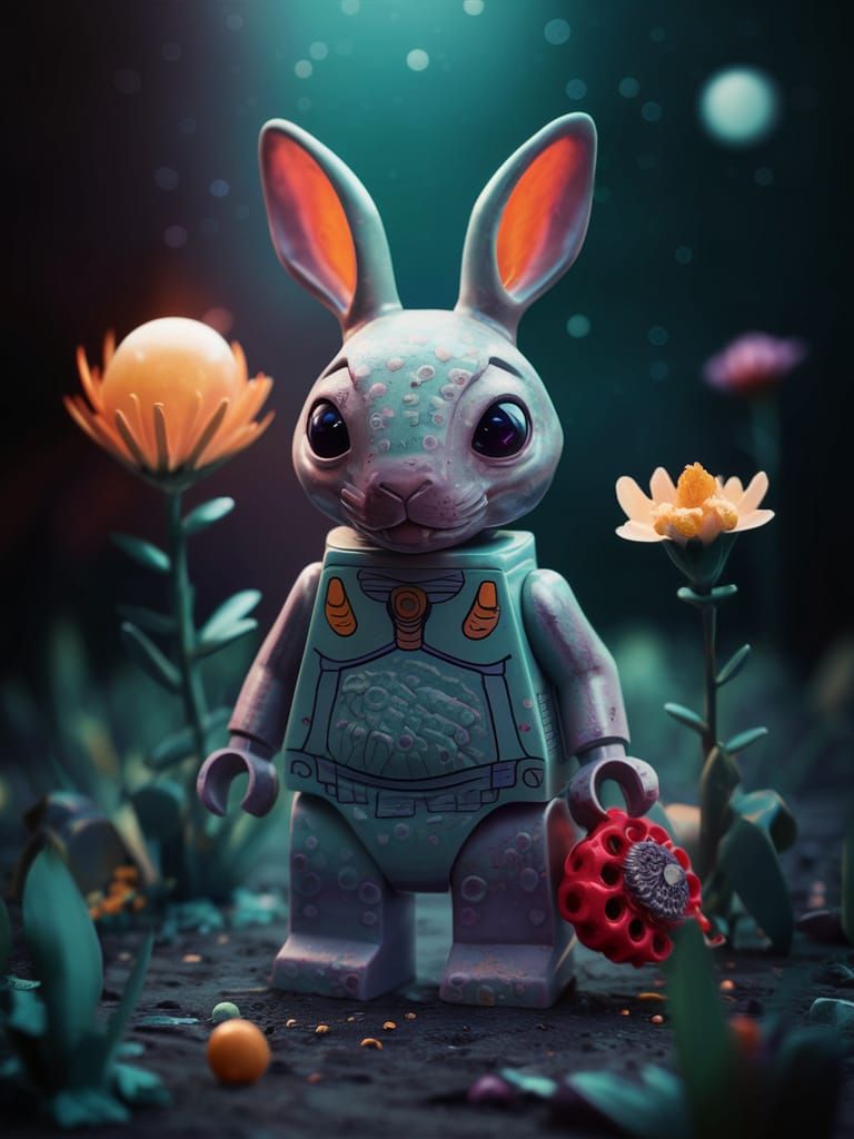 Alien Bunnymen Teddyhorse Party in Polymer Clay Lego