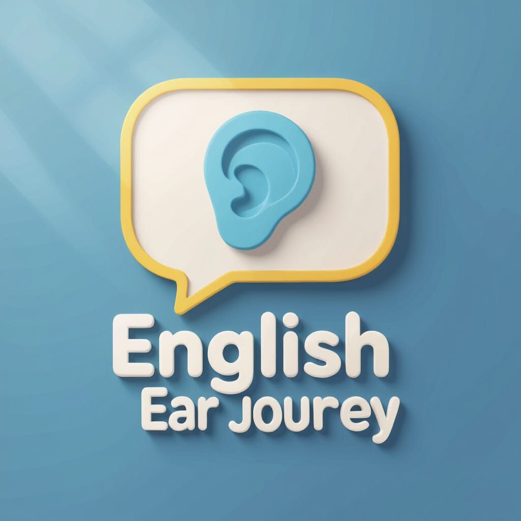 Minimalist Ear and Speech Bubble Logo for English Learning