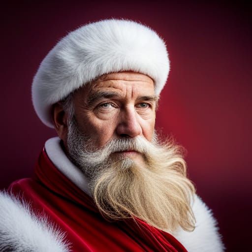 Festive Santa Claus Portrait with Bokeh Effect