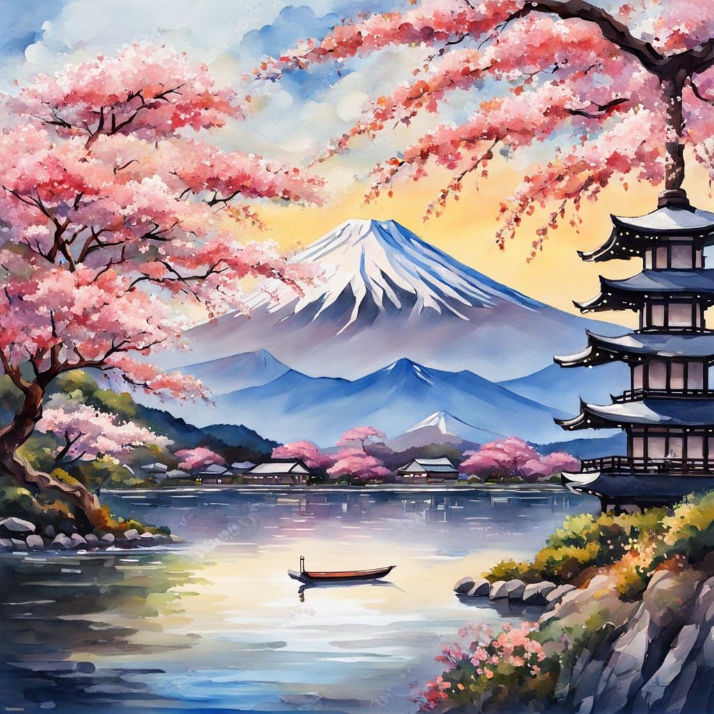 Blossoming Sakura in Vibrant Impressionist Masterpiece