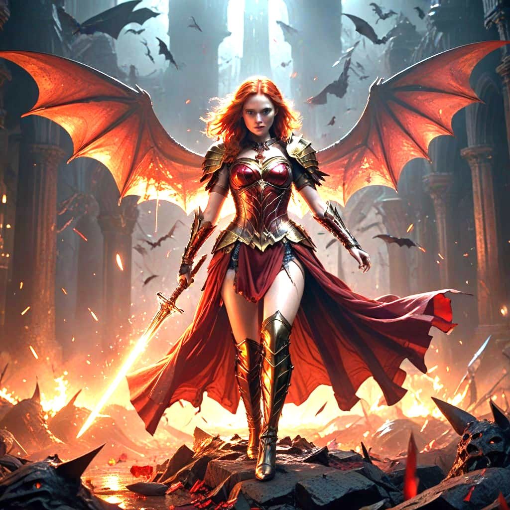 Epic Dark Fantasy Warrior in Cinematic Film Style