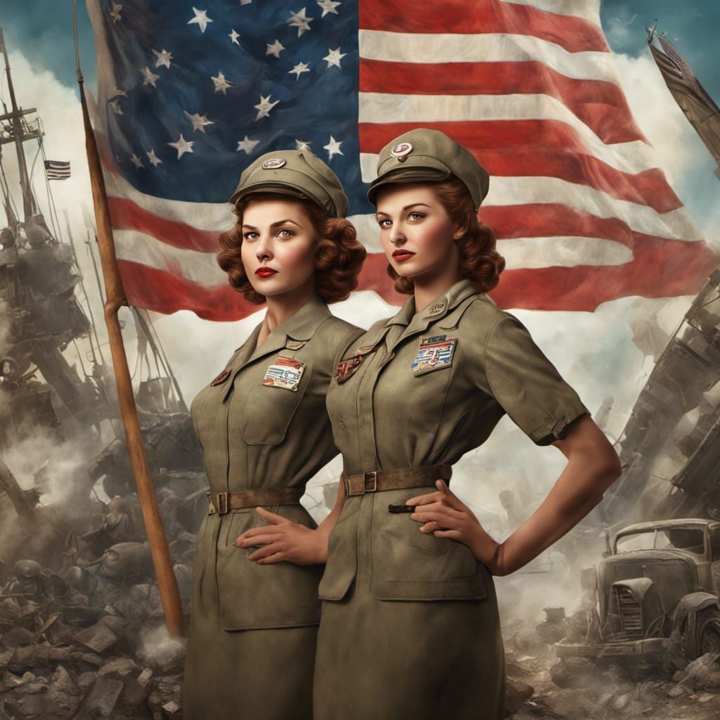 WAC Nurses 1945: Hyperrealistic Patriotic Masterpiece