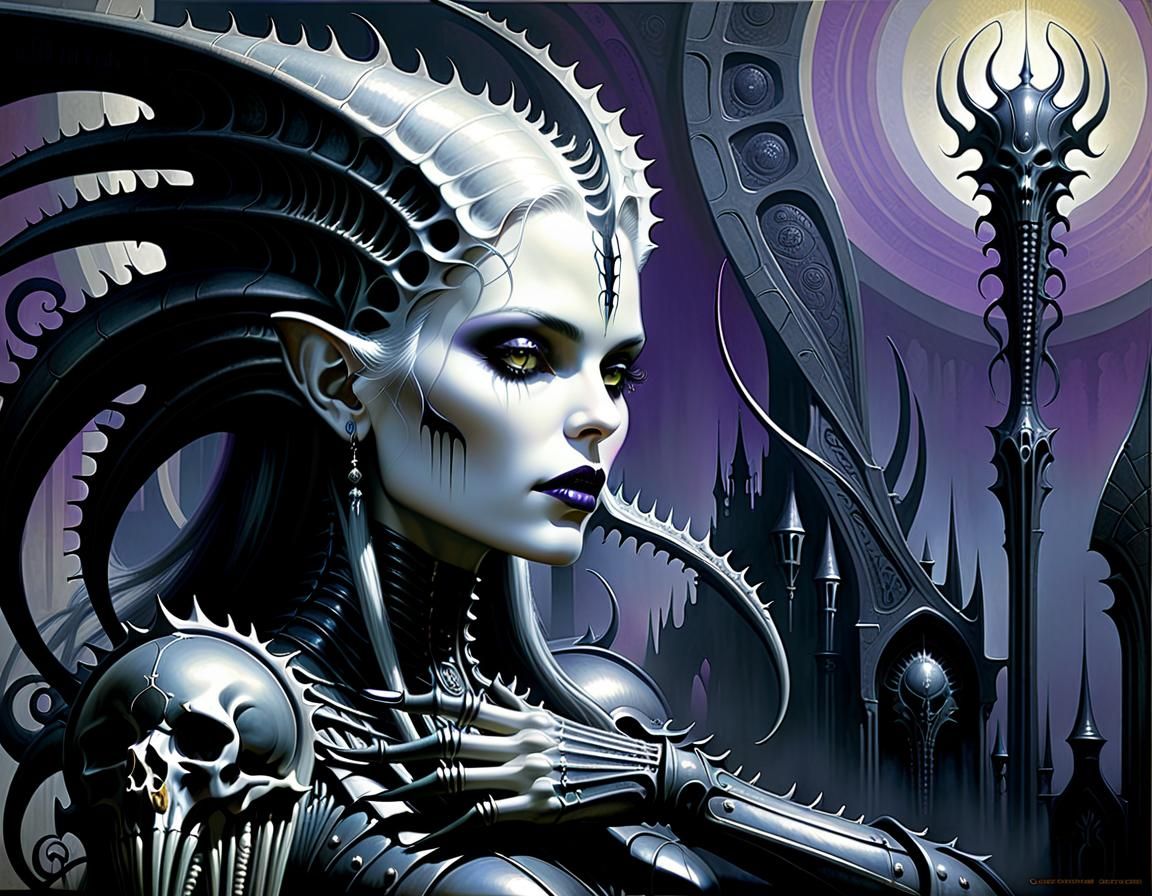 Dark Gothic Art with Psychedelic Undertones