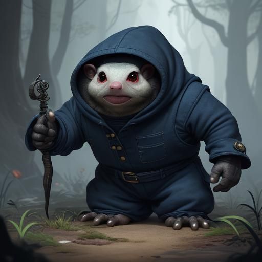 Translucent Blue Kobold Alien Creature Concept Art