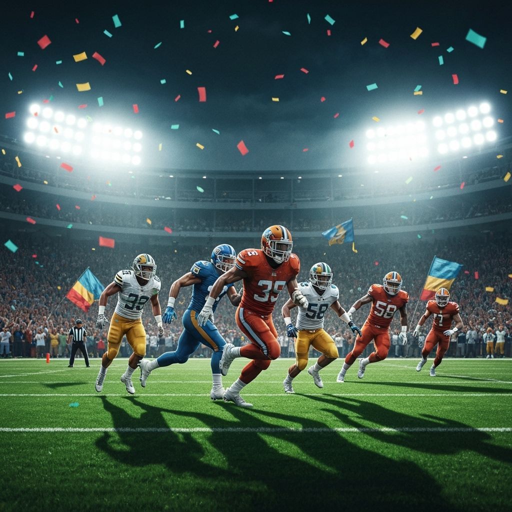 Vibrant Football Stadium Scene in Realistic Style